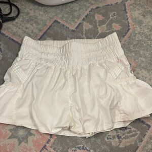 Free People Cream Athletic Shorts